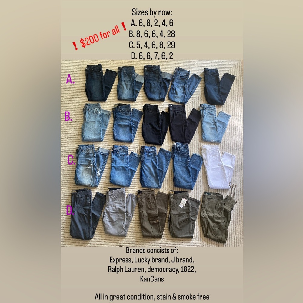Assorted Denim Jeans Collection